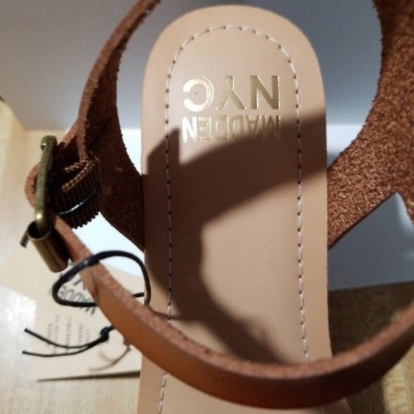 Madden NYC Women's Slingback Lift Platform Sandals - Cognac Brown Size 9 Shoe - Picture 8 of 11